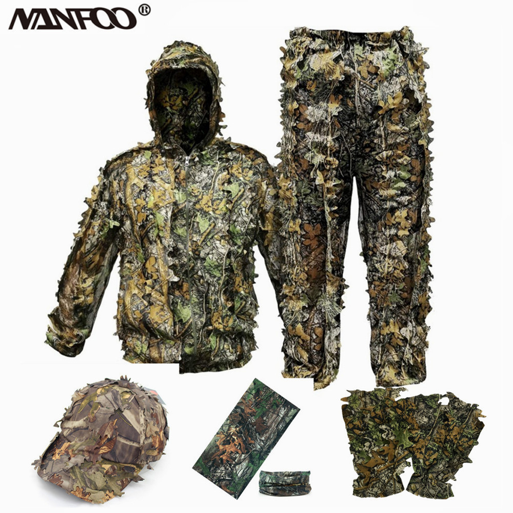 Camouflage Hunting Jacket - Yetişkin 3D Yapraklar Biyonik Kamuflaj Avcılık