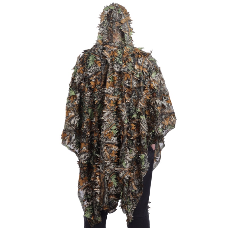 Camouflage Hunting Jacket - 3D Ghillie Takımı, Nefes Alabilen, Akçaağaç