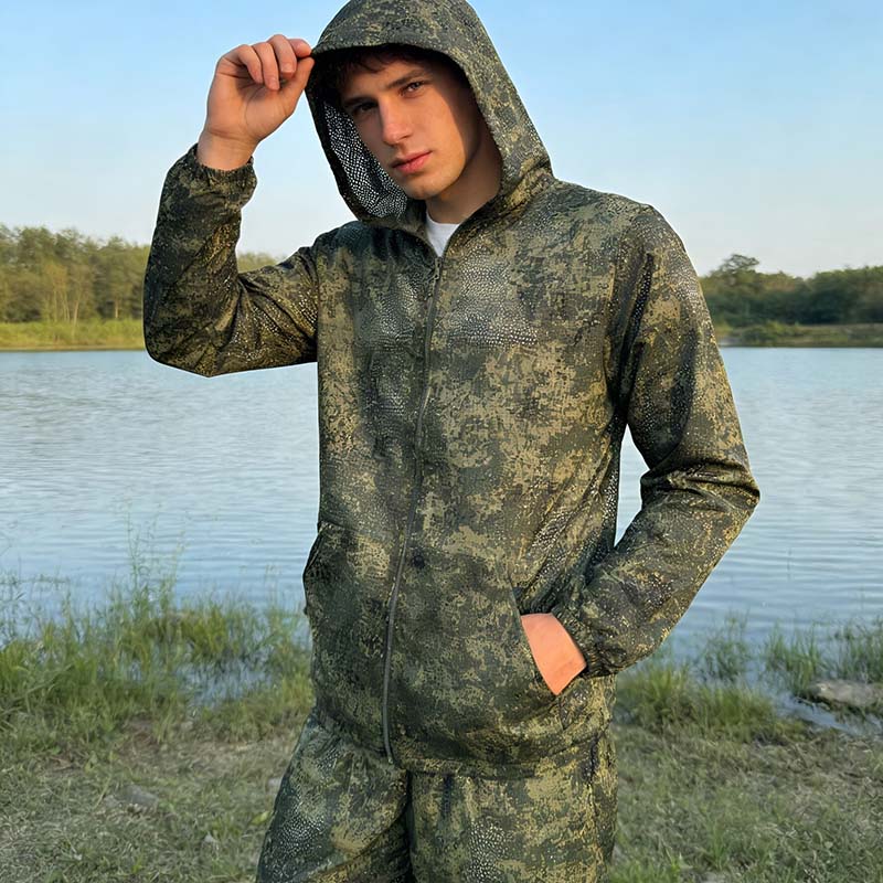Camouflage Hunting Jacket - Taktik Kapüşonlu Üstler Kamuflaj Fileli Yürüyüş