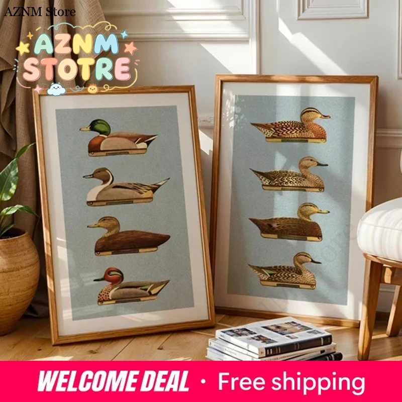 Hunting Outdoor Decor - Retro Ördek Baskıları Açık Hava Sanatı