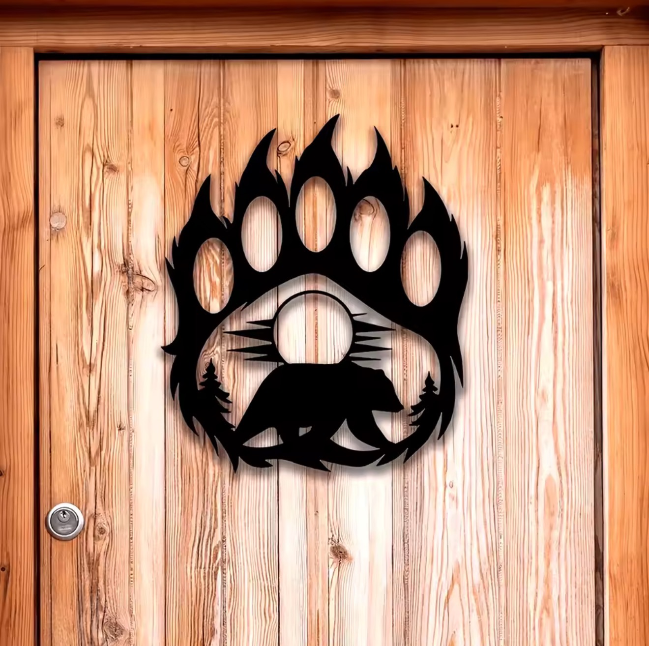Hunting Outdoor Decor - Rustik Metal Ayı Pençesi Duvar Sanatı