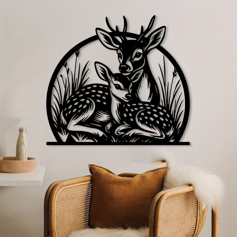Hunting Outdoor Decor - Rustik Demir Geyik Duvar Sanatı 3D