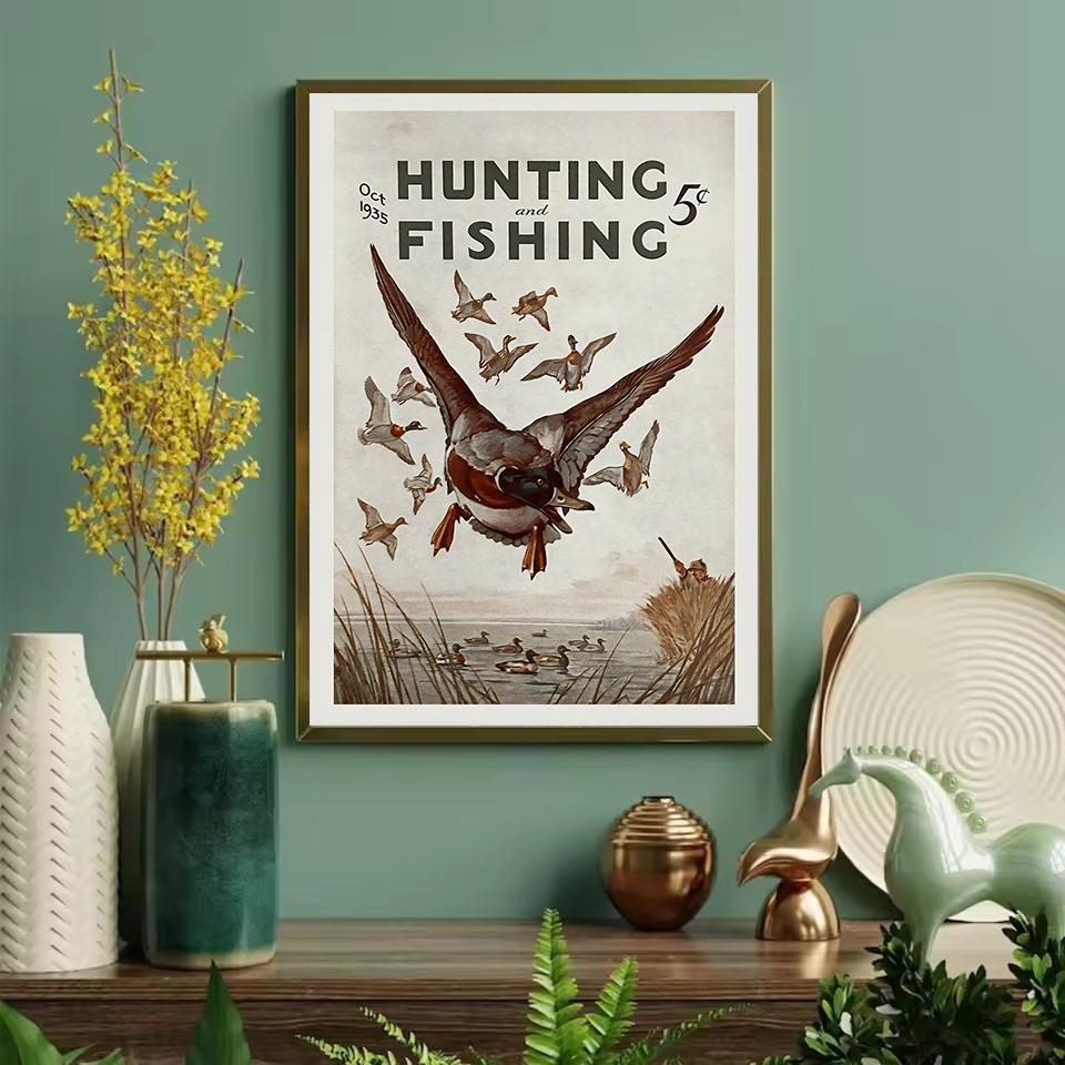 Retro Yaban Hayatı Açık Avcılı - Hunting Outdoor Decor incelemesi ve fiyatı